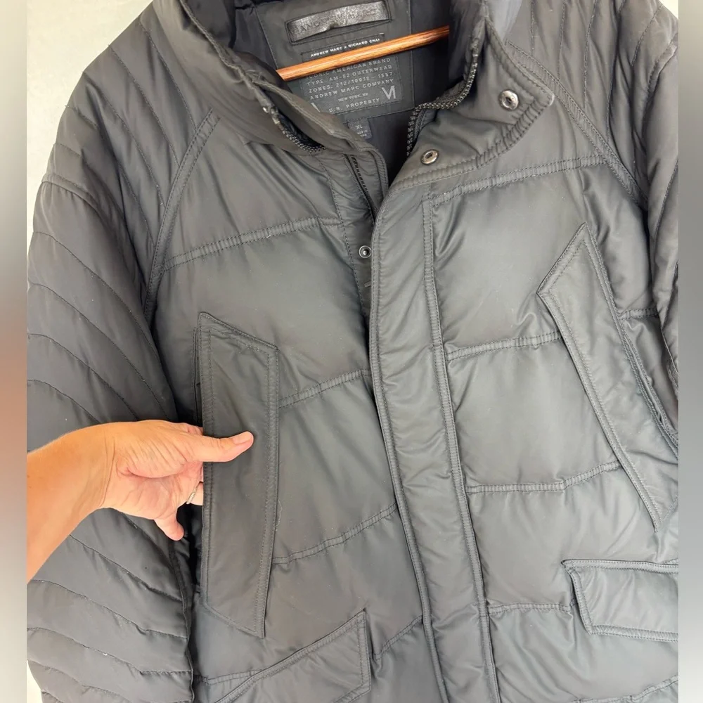 ANDREW MARC x RICHARD CHAI Down Puffer Coat Jacket Black Waterproof NEW Men's XL